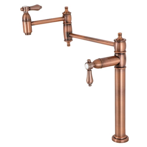 Deck Mount Pot Filler, Antique Copper